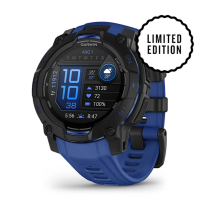 Смарт-годинник Garmin Instinct 3 (45 мм) AMOLED чорний з синьо-чорним ремінцем
