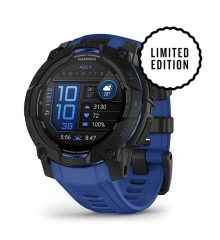 Смарт-часы Garmin Instinct 3 (45 мм) AMOLED черные с сине-черным ремешком