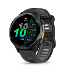 Смарт-часы Garmin Forerunner 970 с углеродно-серым титановым безелем DLC, черным корпусом и черным ремешком