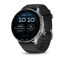Смарт-годинник Garmin D2 Air X15 сріблястий з чорним силіконовим ремінцем