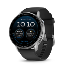 Garmin D2 Air X15 Smartwatch in Silver with a Black Silicone Strap