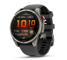 Смарт-годинник Garmin Fenix ​​8 Pro (47 mm) AMOLED Sapphire, титан з графітово-чорним силіконовим ремінцем
