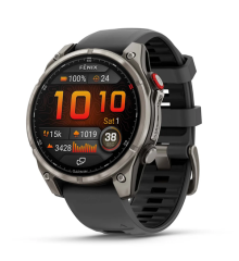 Garmin Fenix ​​8 Pro (47mm) AMOLED Sapphire Titanium Smartwatch with Graphite Black Silicone Strap