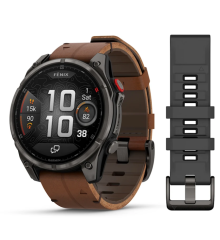 Смарт-часы Garmin Fenix ​​8 Pro (47 mm) AMOLED Sapphire, титан Carbon Gray DLC с каштановым кожаным ремешком