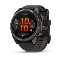 Смарт-часы Garmin Fenix ​​8 Pro (51 mm) AMOLED Sapphire, титан Carbon Gray DLC с силиконовым черно-серым ремешком