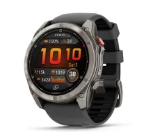Смарт-годинник Garmin Fenix ​​8 Pro (51 mm) AMOLED Sapphire, титан з графітово-чорним силіконовим ремінцем