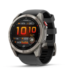 Смарт-часы Garmin Fenix ​​8 Pro (51 mm) AMOLED Sapphire, титан с графитово-черным силиконовым ремешком