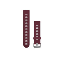Garmin Forerunner 245/645/Vivoactive/Vivomove 20mm Silicone Strap, Cherry, Silver Buckle