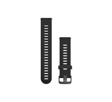 Ремешок Garmin для часов Forerunner 245/645/Vivoactive/Vivomove (20 мм) силиконовый черный с серой застежкой