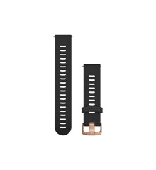 Ремінець Garmin для годинника Forerunner 245/645/Vivoactive/Vivomove (20 мм), чорний силікон із застібкою кольору рожевого золота