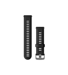 Ремінець для годинника Garmin Forerunner 955 силіконовий (22 мм), чорний з сірою застібкою