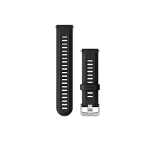 Garmin Forerunner 955 Silicone Watch Strap (22mm), Black with Silver Buckle
