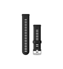 Ремінець для годинника Garmin Forerunner 955 силіконовий (22 мм), чорний з сріблястою застібкою