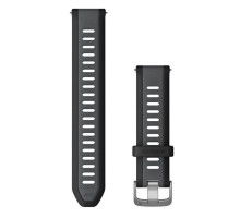 Garmin Strap for Venu Sq/Forerunner 245/645/Vivoactive 3/Vivomove (20mm) Silicone Black and Gray