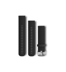 Ремінець Garmin для годинника Forerunner 245/645/Vivoactive/Vivomove (20 мм) силіконовий чорний із застібкою з нержавіючої сталі