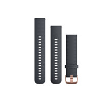 Ремешок Garmin для Venu Sq/Forerunner 245/645/Vivoactive 3/Vivomove (20 мм) силиконовый темно-синий с застежкой цвета розового золота