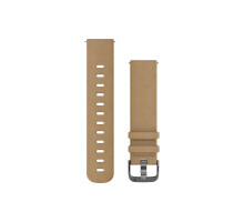 Ремінець Garmin для Venu Sq/Forerunner 245/645/Vivoactive 3/Vivomove (20 мм), світло-коричнева шкіра з темною застібкою