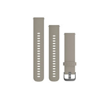 Ремешок Garmin для Venu Sq/Forerunner 245/645/Vivoactive 3/Vivomove (20 мм) силиконовый песочный с серой застежкой