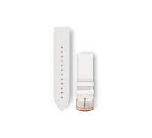 Garmin Venu Sq/Forerunner 245/645/Vivoactive 3/Vivomove 20mm Watch Strap, White Leather, Gold Buckle