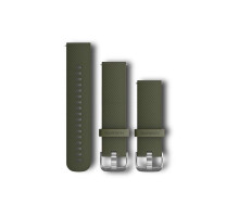 Garmin Forerunner 245/645/Vivoactive/Vivomove 20mm Silicone Green Watch Strap with Silver Buckle