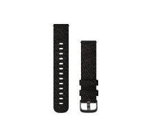 Ремешок Garmin для Venu Sq/Forerunner 245/645/Vivoactive 3/Vivomove (20 мм), черная нейлоновая лента с серой застежкой