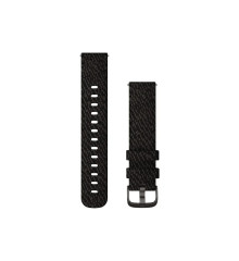 Ремінець Garmin для Venu Sq/Forerunner 245/645/Vivoactive 3/Vivomove (20 мм), чорна нейлонова стрічка із сірою застібкою
