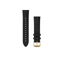 Ремешок Garmin для часов Forerunner 245/645/Vivomove/Vivoactive 3/Venu (20 мм) из черной тисненой кожи с золотистой застежкой