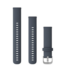 Ремінець Garmin 18 мм для годинника Venu, Vívoactive, Forerunner, синій граніт зі сріблястою фурнітурою