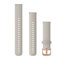 Garmin 18mm Venu, Vívoactive, Forerunner Watch Band in Light Beige with Rose Gold Hardware