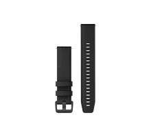 Ремінець Garmin для годинника Forerunner 245/645/Vivoactive/Vivomove (20 мм) силіконовий чорний з чорною застібкою
