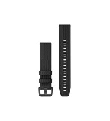Ремінець Garmin для годинника Forerunner 245/645/Vivoactive/Vivomove (20 мм) силіконовий чорний з чорною застібкою