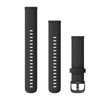 Ремешок Garmin 18 мм для часов Venu, Vívoactive, Forerunner черный со сланцевой фурнитурой
