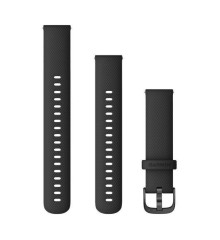 Ремінець Garmin 18 мм для годинника Venu, Vívoactive, Forerunner чорний зі сланцевою фурнітурою