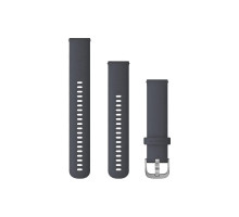Ремешок Garmin для Venu Sq/Forerunner 245/645/Vivoactive 3/Vivomove (20 мм) силиконовый темно-синий с серебристой застежкой