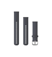 Ремінець Garmin для Venu Sq/Forerunner 245/645/Vivoactive 3/Vivomove (20 мм) силіконовий темно-синій із сріблястою застібкою