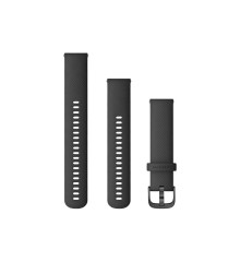Ремінець Garmin для Venu Sq/Forerunner 245/645/Vivoactive 3/Vivomove (20 мм) силіконовий чорний із сірою застібкою
