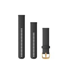 Garmin strap for Venu Sq/Forerunner 245/645/Vivoactive 3/Vivomove (20 mm) silicone black with gold clasp