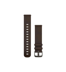 Ремінець Garmin для годинника Forerunner 245/645/Vivoactive/Vivomove (20 мм), темно-коричнева шкіра з темною застібкою