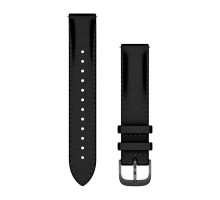 Garmin 18mm Leather Watch Band for Venu, Vívoactive, Forerunner - Black with Slate Hardware