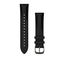 Кожаный ремешок Garmin 20 мм для часов Venu, Vívoactive, Forerunner и других черный со сланцевой фурнитурой