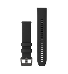 Ремінець Garmin 20 мм для годинника Venu, Vívoactive, Forerunner та інших чорний з металевою фурнітурою