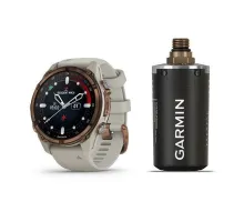 Смарт-годинник Garmin Descent Mk3i - 43 мм, бронзовий титан PVD, силіконовий ремінець французького сірого кольору + трансівер Descent T2