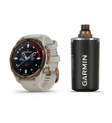 Garmin Descent Mk3i Smartwatch - 43mm Bronze PVD Titanium Case with French Gray Silicone Strap + Descent T2 Transceiver