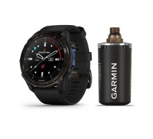 Garmin Descent Mk3i Smartwatch - 51mm Carbon Gray DLC Titanium with Black Silicone Strap + Descent T2 Transceiver