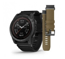 Garmin Tactix 7 Pro Edition Smartwatch in Black with Black and Brown Nylon Bands