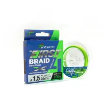 Cord Intech First Braid X4 100m #1.2/0.185mm 20lb/9.10kg Green