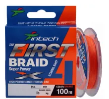 Шнур Intech First Braid X4 100m #1.2/0.185mm 20lb/9.10kg Orange