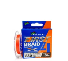 Шнур Intech First Braid X4 150m #2.0/0.235mm 27lb/12.30kg Orange