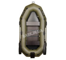B-260NP Bark inflatable boat, two-seater with outboard transom and fender, rowing