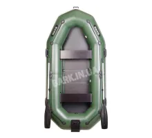 B-280NP Bark three-seater inflatable boat with outboard transom and fender, rowing